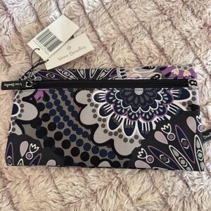 Vera Bradley Zip Pencil Pouch Bag Purple Floral Print NWT